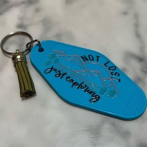 Motel Key Chain Not Lost Just Exploring
